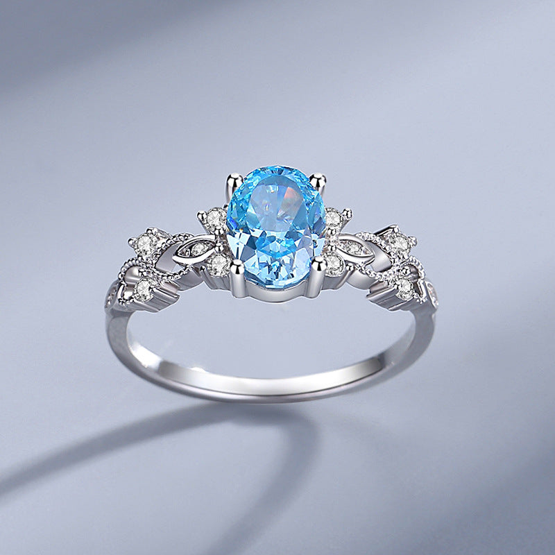 Venta al por mayor Joyas Anillos De Plata Aguamarina
